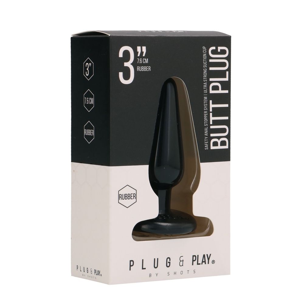 Plug Anal Rubber Butt Plug Lisse 7,6 cm