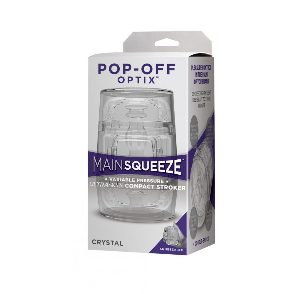 Masturbateur Mini Main Squeeze POP-OFF Optix Crystal Blanc
