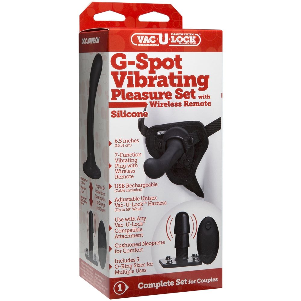 Kit Gode Ceinture Pleasure G-Spot & Plug Vac-U-Lock Vibrant Télécommandé