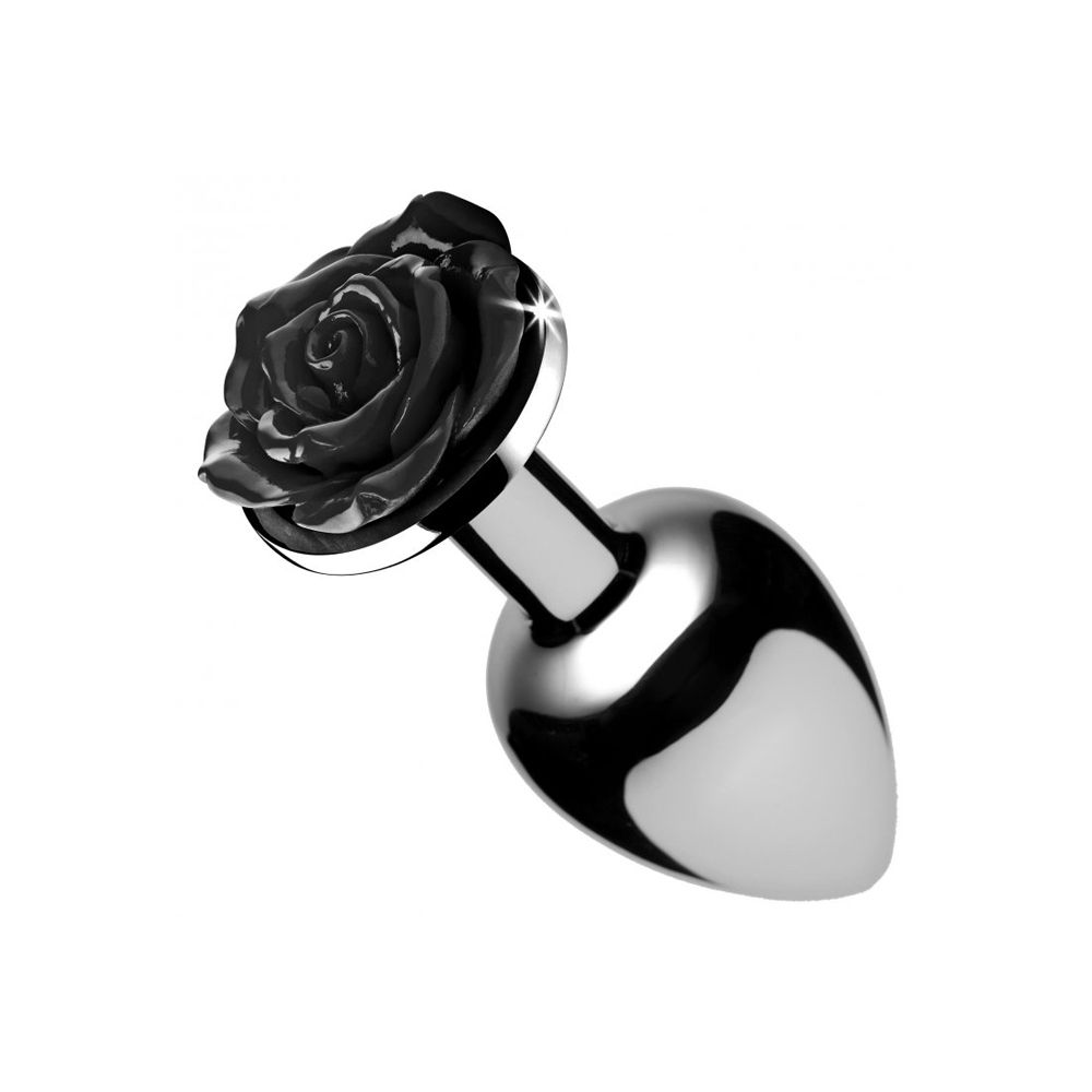 Plug Anal Métal Bijou Black Rose Medium