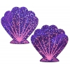 Caches-Seins Glitter Coquillage Violet et Rose