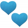 Caches-Seins Réfléchissant Cœur Bleu