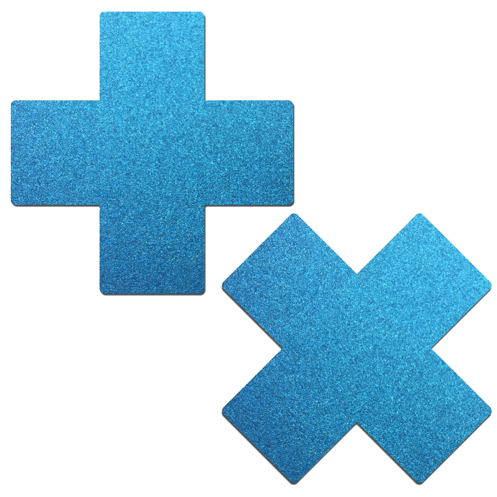 Caches-Seins Réfléchissant Croix Bleu