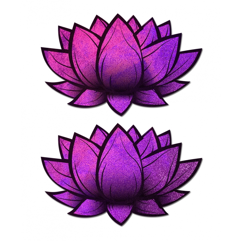 Caches-Seins Lotus Holographique Rose