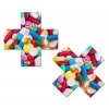 Caches-Seins Croix Pilules Multicolores