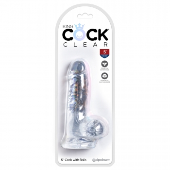 Gode avec Testicules 12,7 cm King Cock Clear