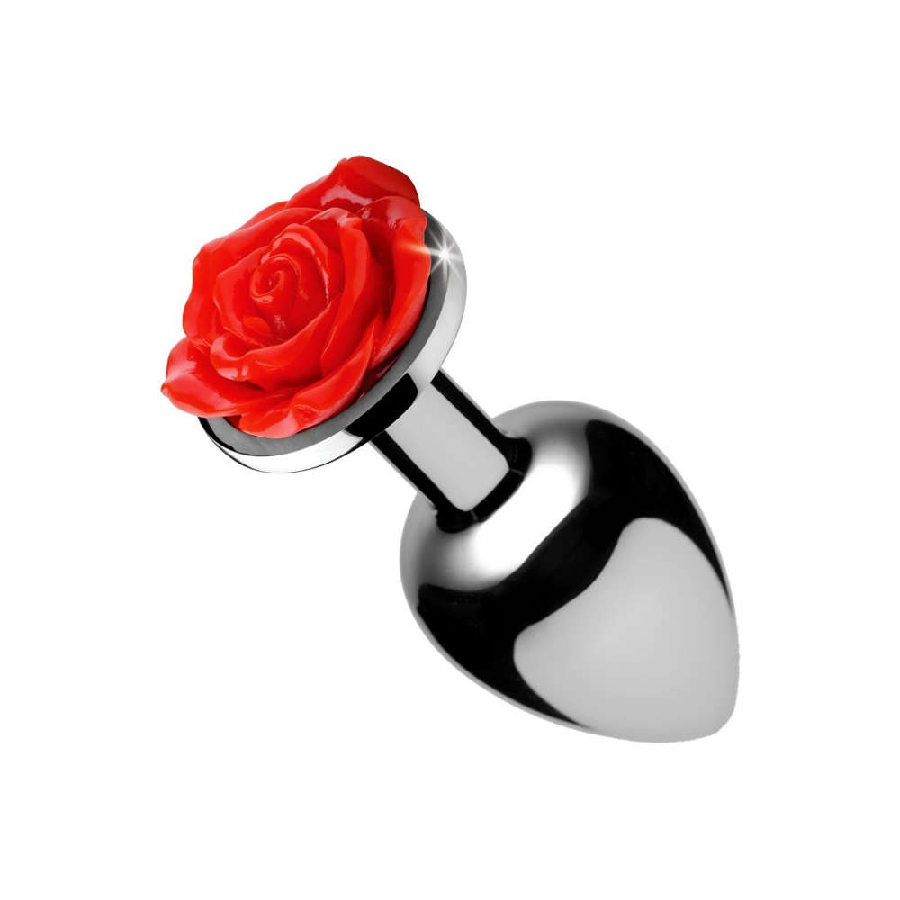 Plug Anal Métal Bijou Red Rose Small 