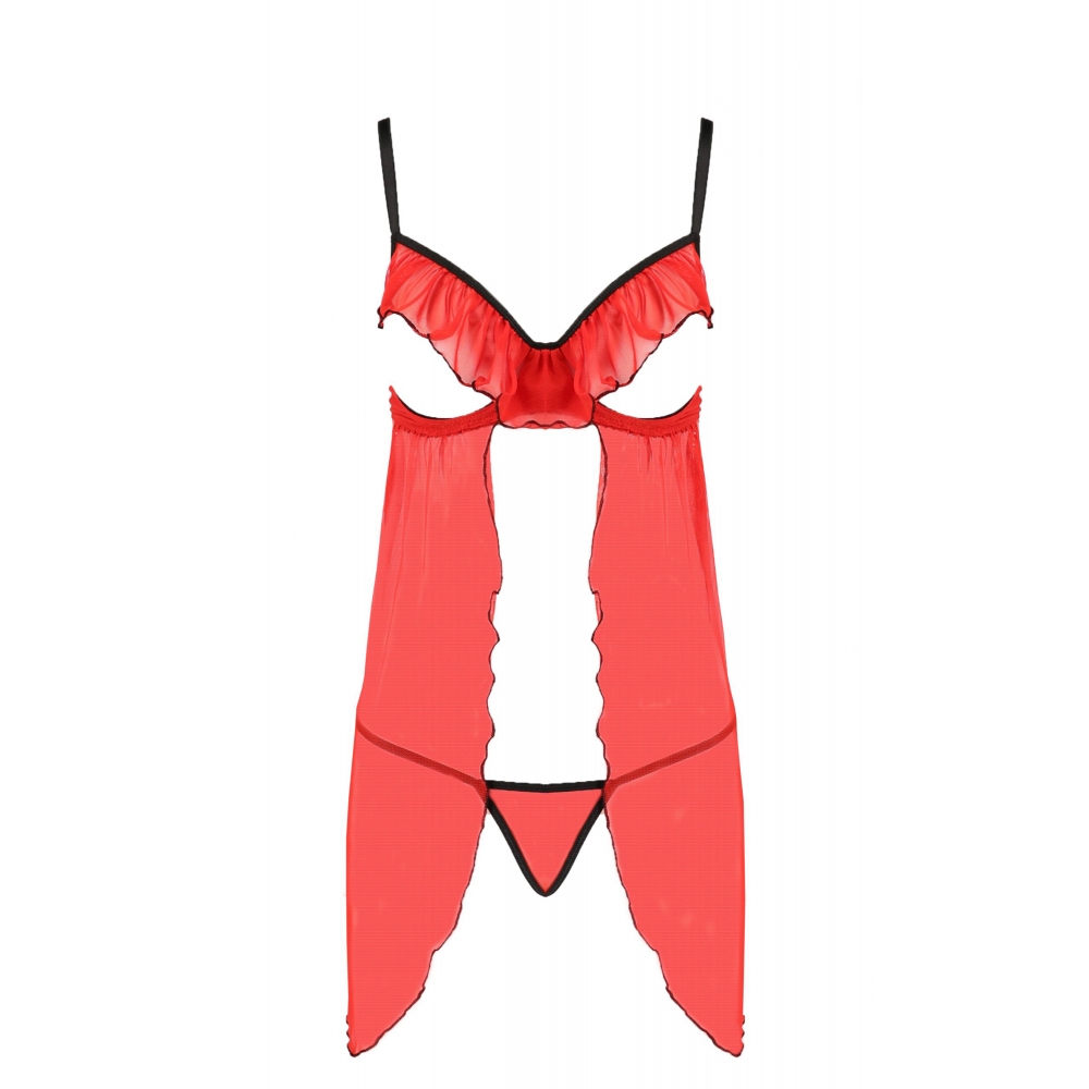 Nuisette Babydoll Ouverte Cherry Devil Collection Rouge