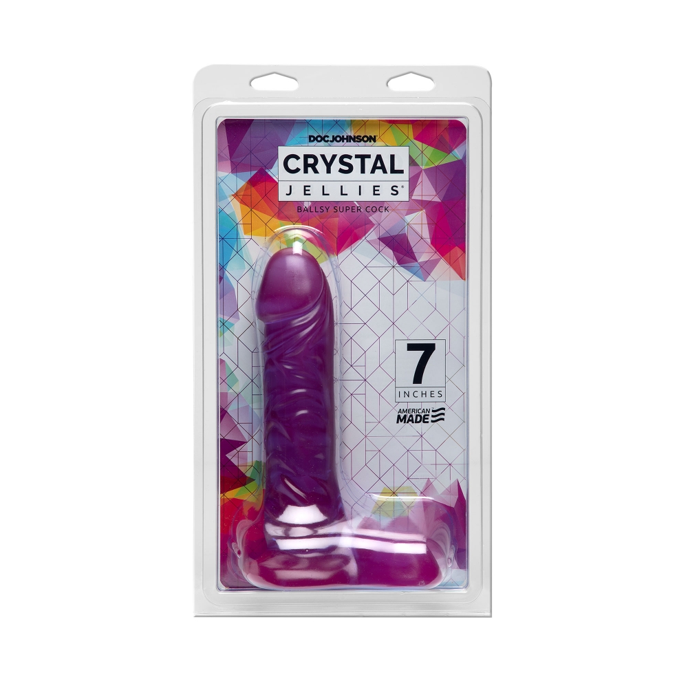 Gode Ventouse Crystal Jellies Ballsy Super Cock 17,8 cm