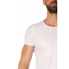 T-Shirt Simili Cuir Ajouré LM811 Blanc