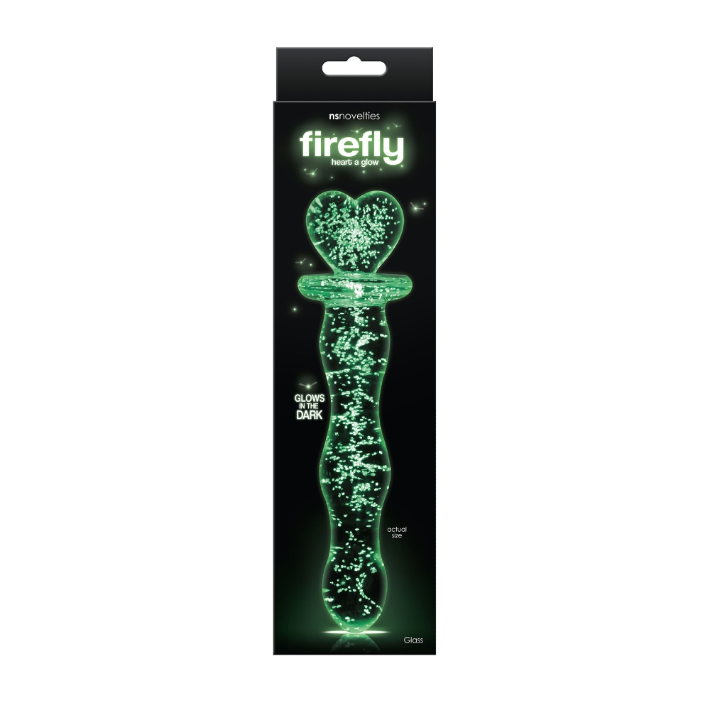 Dildo en Verre Phosphorescent Firefly Glass Heart a Glow