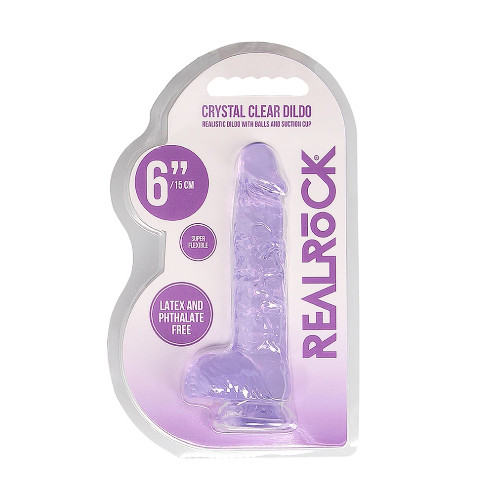 Gode avec Testicules Crystal Clear 15,2 cm