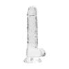 Gode avec Testicules Crystal Clear 17,8 cm
