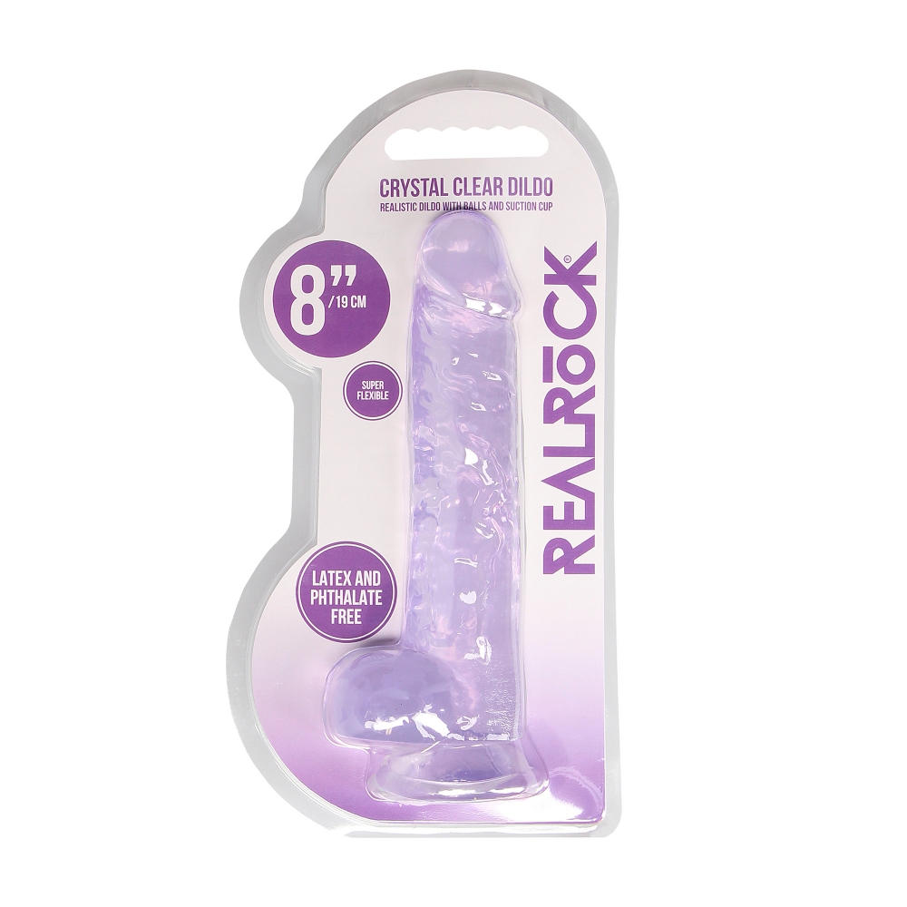 Gode avec Testicules Crystal Clear 20,3 cm