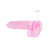 Gode avec Testicules Crystal Clear 22,9 cm