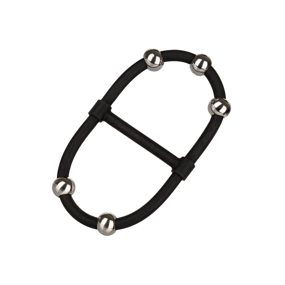 Double Cockring Maximizer Silicone Steel Beaded