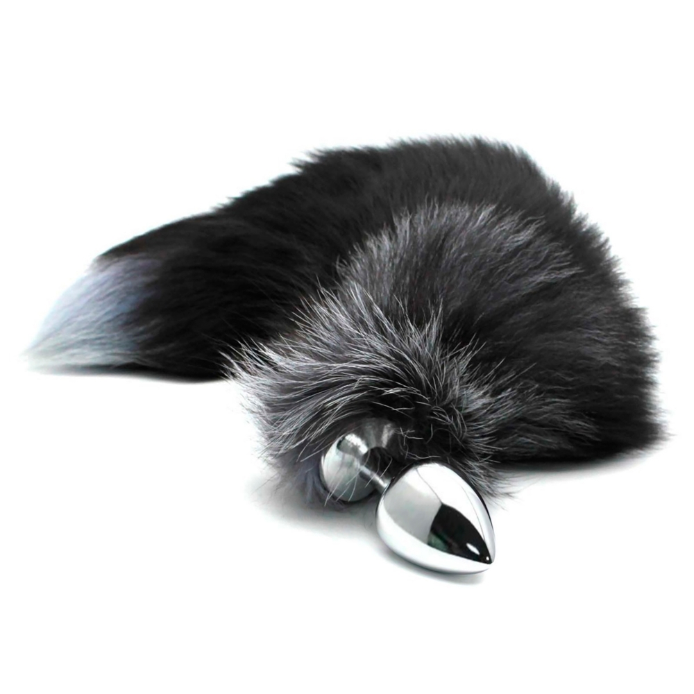 Black & White Fox Tail L