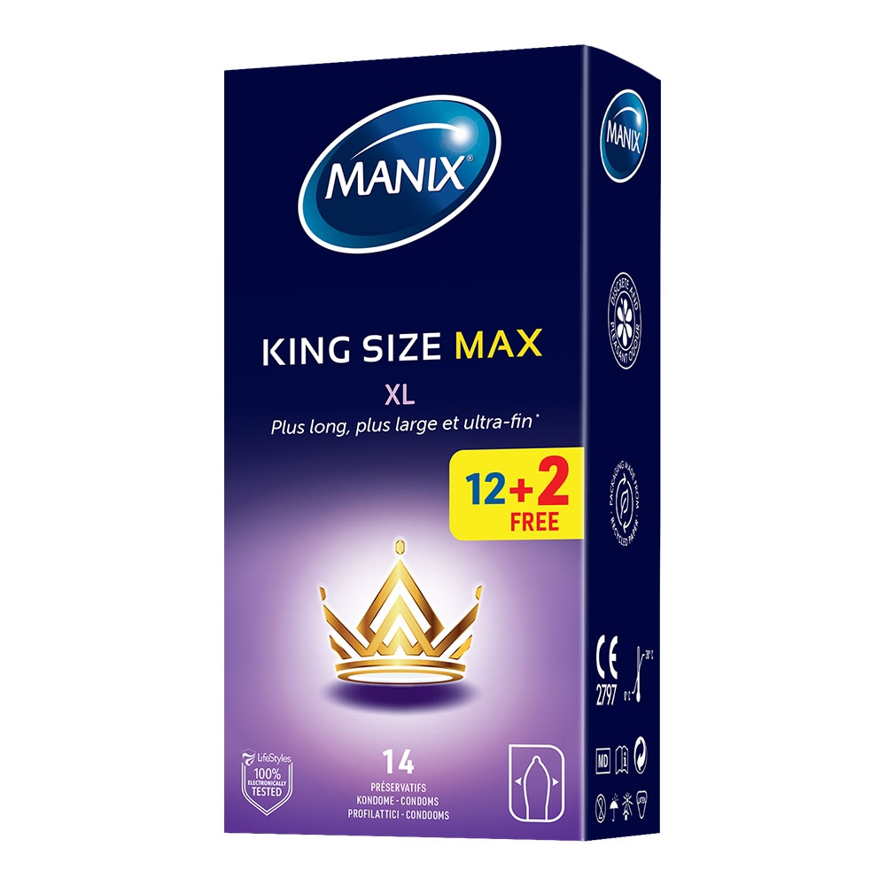 Préservatifs King Size Max boîte de 12 + 2 gratuits