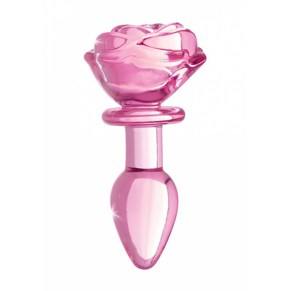 Plug anal en verre Pink Rose small