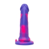 Gode ventouse silicone multicolore violet 17,8 cm Luxe