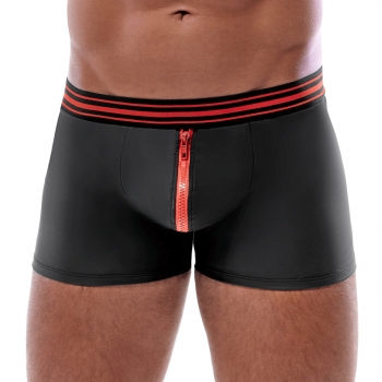 Boxer zip noir & rouge