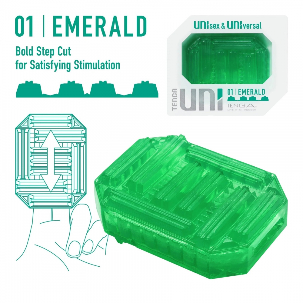 Masturbateur mini unisexe Tenga Uni Emerald
