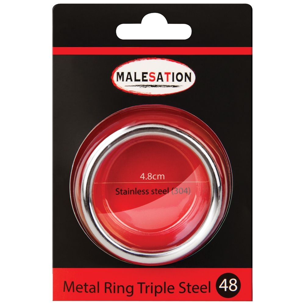 Cockring Metal Ring Triple Steel 4,8 cm 