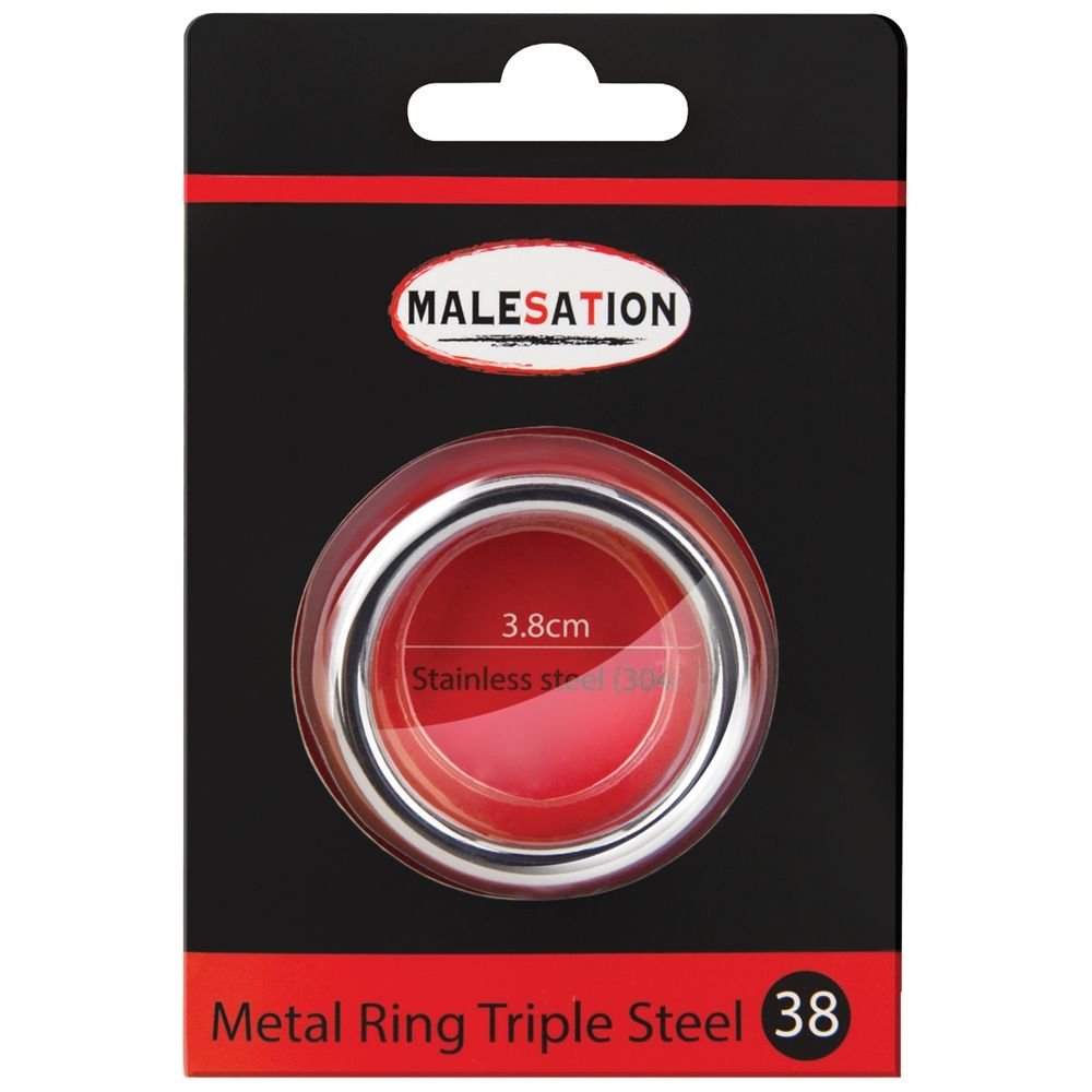 Cockring Metal Ring Triple Steel 3,8 cm 