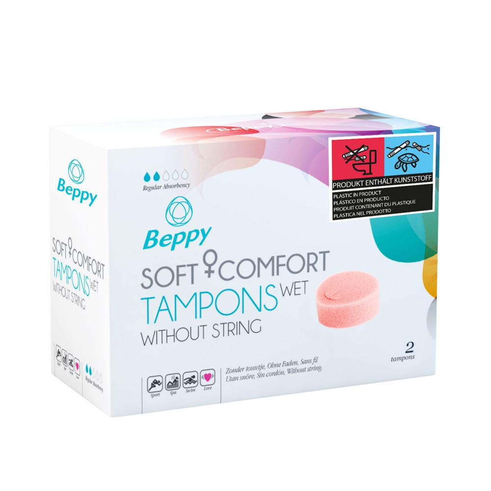 Éponges Menstruelles Soft + Comfort WET Tampons Boîte de 2