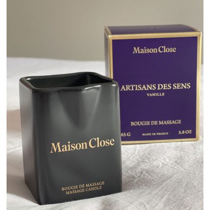 Photo de la bougie de massage à la vanille de la gamme Artisans des Sens de la marque Maison Close