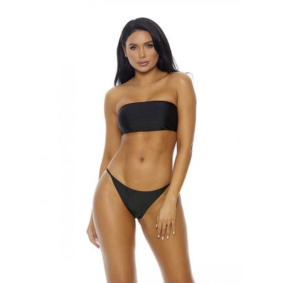 Photo d'une mannequin portant le bikini 2 pièces San Luis noir de la marque Forplay.