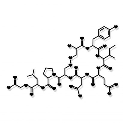Formule chimique de l'ocytocine, "hormone de l'amour"