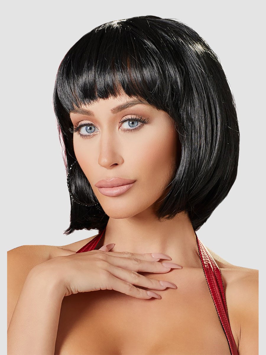 Perruque carré court noir
