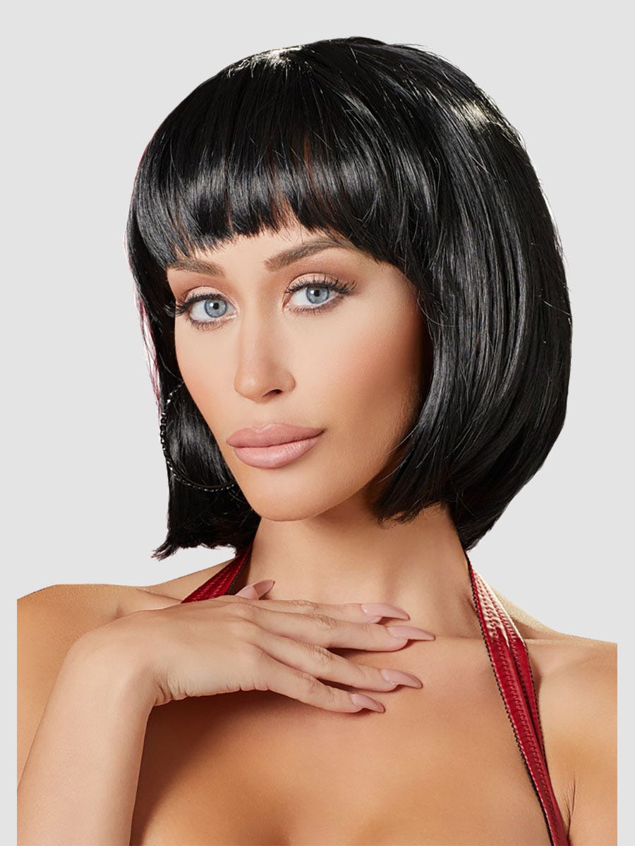 Perruque carré court noir