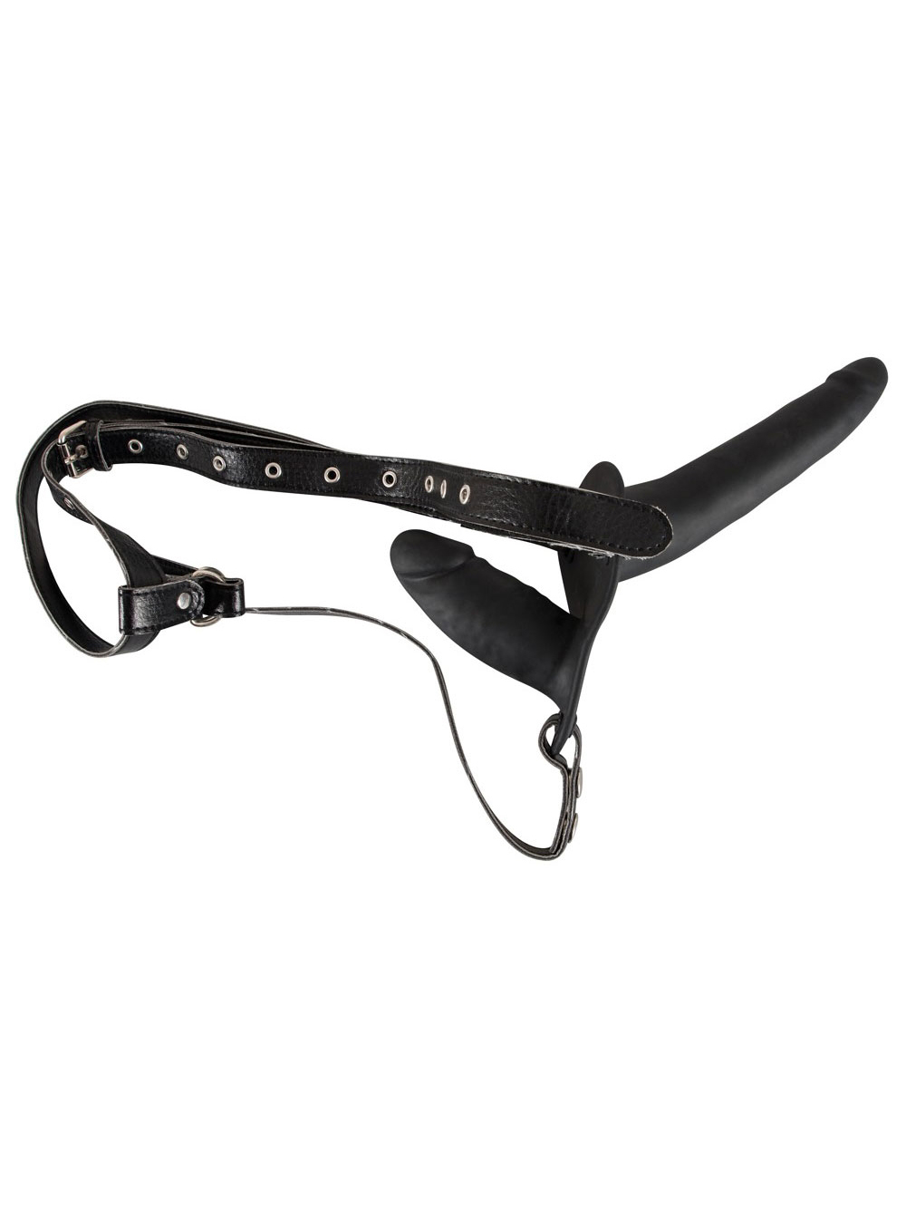 Double Gode Ceinture Black Silicone
