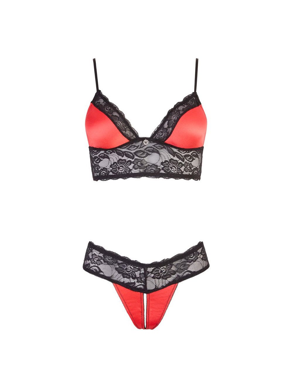 Ensemble Satin & Dentelle 2 Pièces Ouvert 2