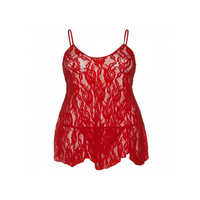Nuisette Dentelle Roses Rouge