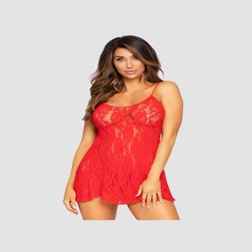 Nuisette 8717 Dentelle Roses Rouge