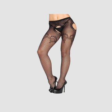 Collant Ouvert Résille & Dentelle Duchesse