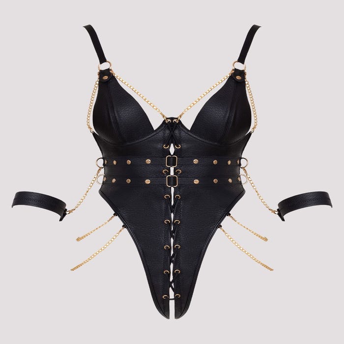 Body ouvert similicuir Bondage