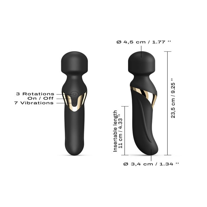 Stimulateur Wand Dual Orgasms Black & Gold Edition