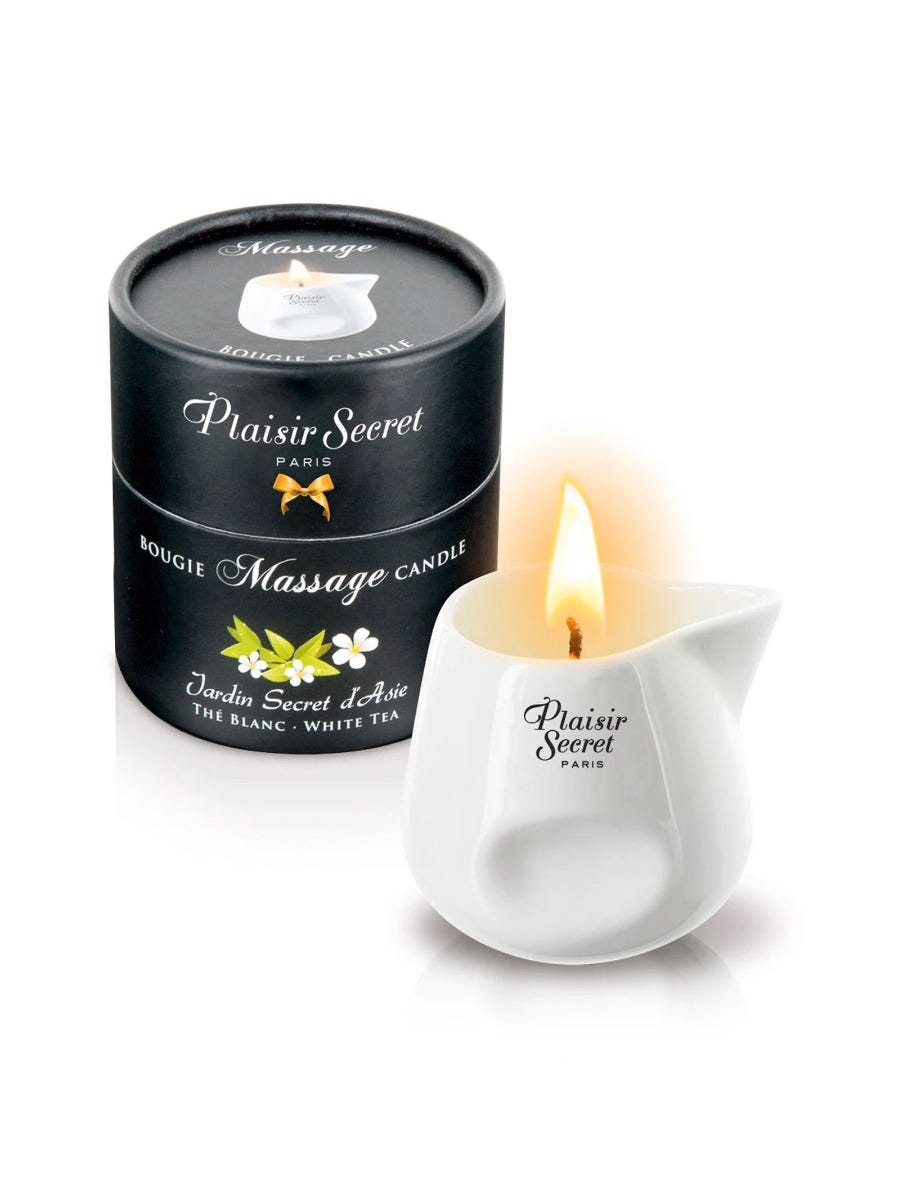 Bougie de massage thé blanc Jardin Secret d'Asie 80 ml main product photo