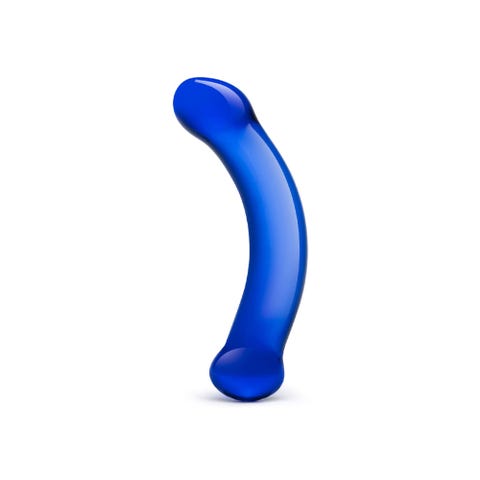 Dildo en Verre Point G Curved Bleu