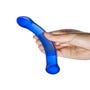 Dildo en Verre Point G Curved Bleu