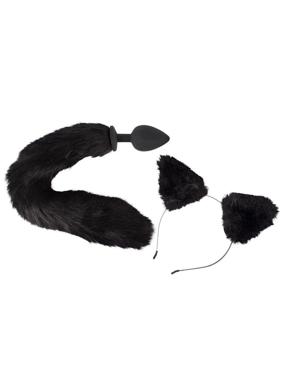 Kit plug anal queue et serre-tête chat main product photo