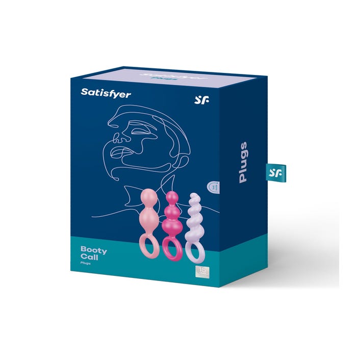 Kit 3 Plugs Anal Satisfyer Booty Call Colored