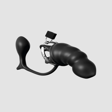 Cage de Chasteté & Plug Anal Ass-Gasm Cock Blocker Anal Fantasy Elite