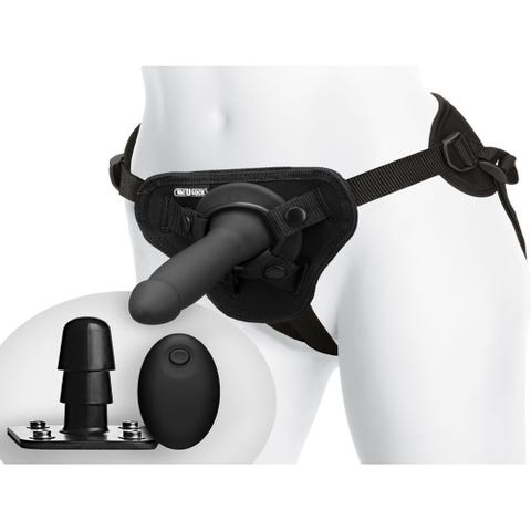 Kit Gode Ceinture Pleasure Smooth & Plug Vac-U-Lock Vibrant Télécommandé