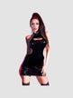 Mini Robe Effet Latex CR4274 Noire
