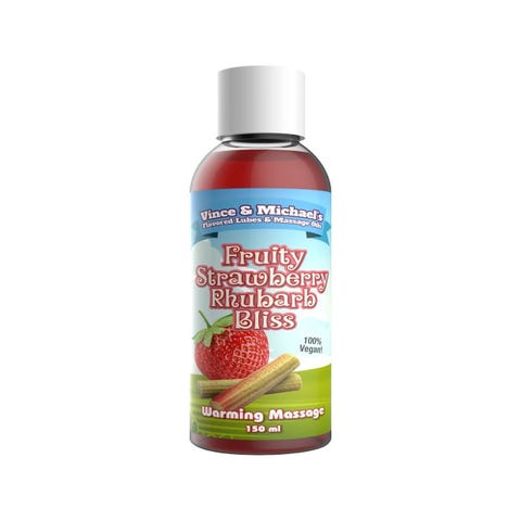 Huile de Massage Chauffante Gourmande Fraise & Rhubarbe 150 ml 